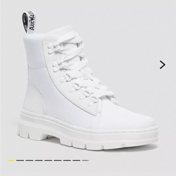 Dr. Martens Shoes - Dr. Martens White Canvas Combat Boots